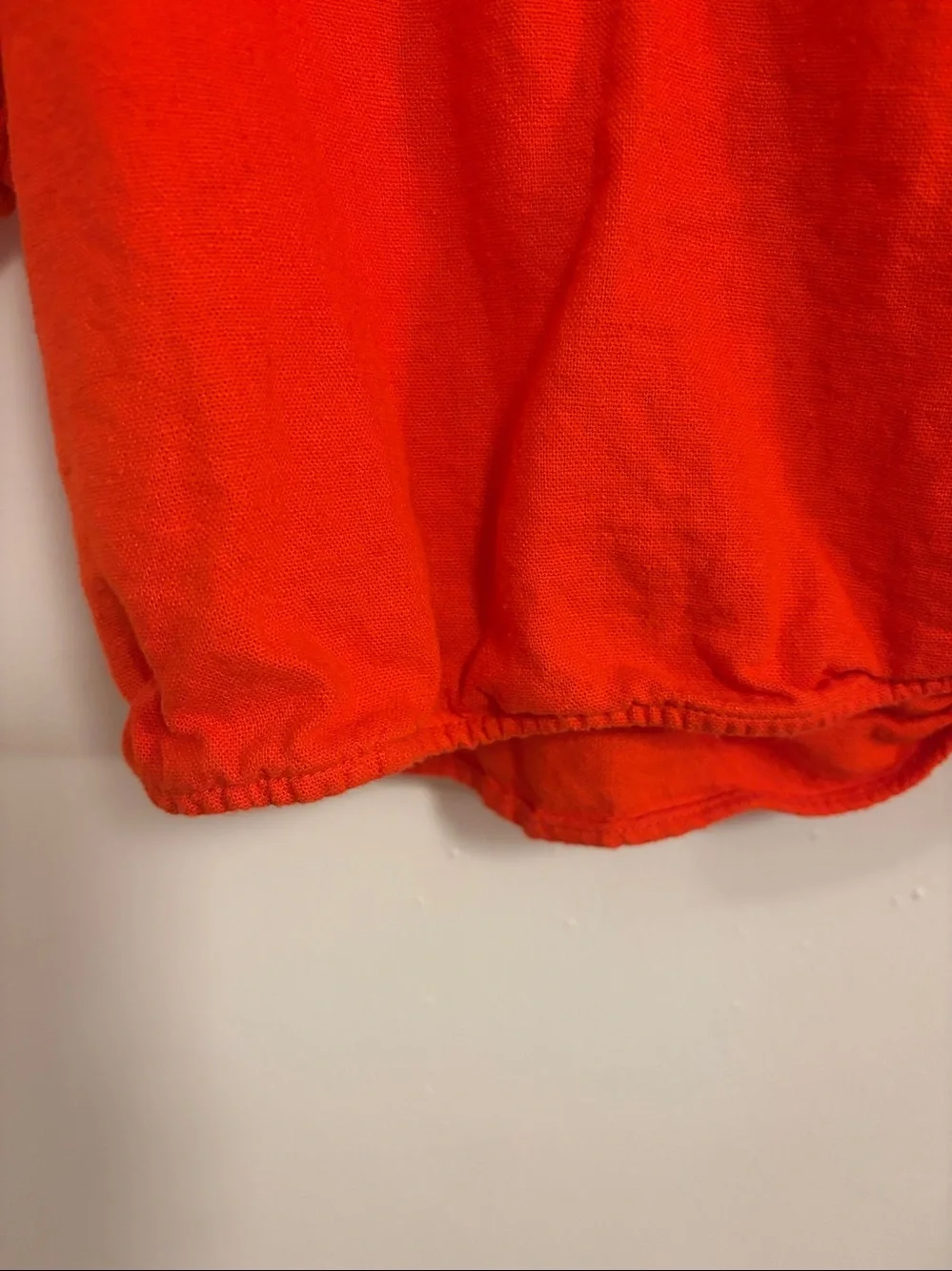 MARC NEW YORK Bubble Hem Puff Sleeve Blouse POPPY RED Large